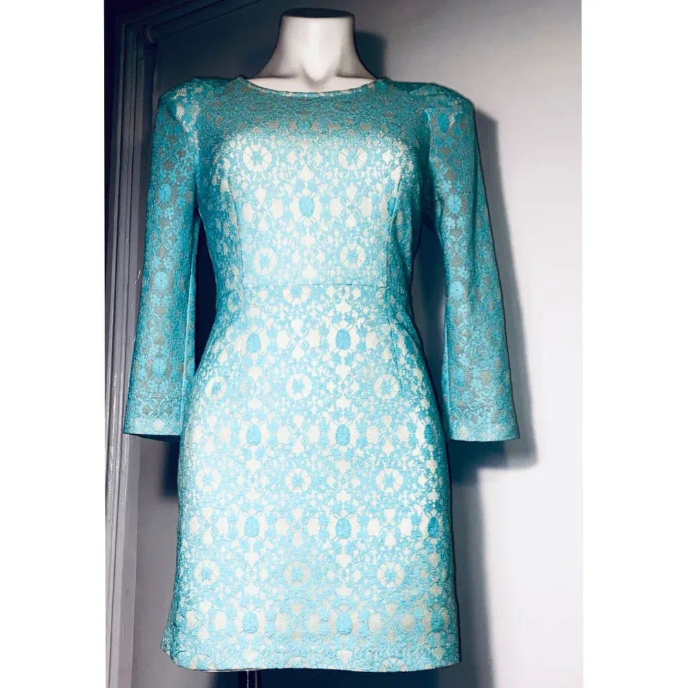Forever 21 teal lace sheath dress - Picture 3 of 16